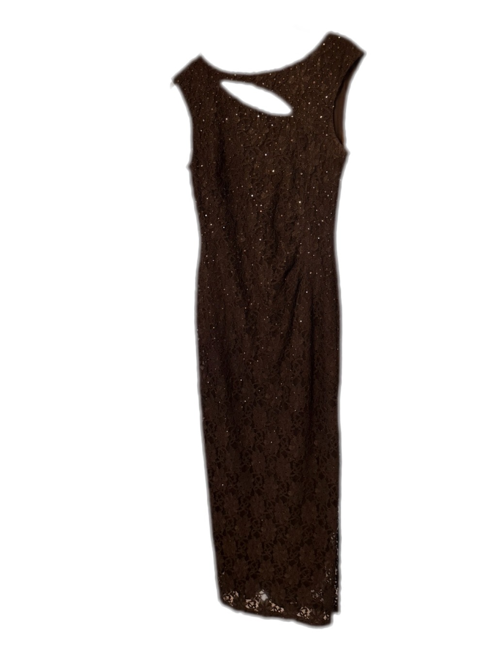 Connected Apparel black Lace Maxi Dress with cutout Detail, formal gown, sequins